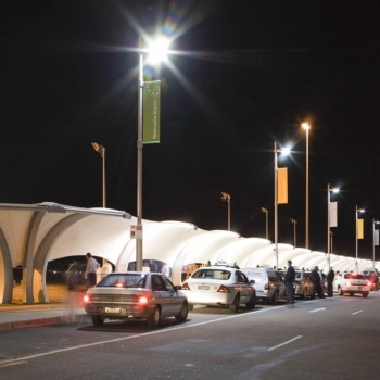 Covered walkway for airport entrance by Shade To Order Australia - Newcastle, Sydney 