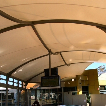 Waterproof shade structure for outdoor dining area by Shade to Order, Newcastle, Wyong, Australia 