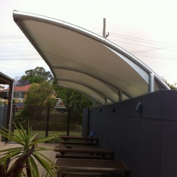 Club shade structure over outdoor area by Shade To Order, Central Coast, Newcastle, Sydney, NSW