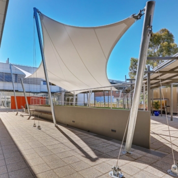 Commercial shade sail | Industrial sail covered area by Shade to Order Newcastle, Sydney, Central Coast