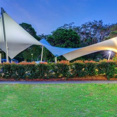 Custom built commercial shade sails | shade solutions by Shade to Order Nelson Bay, Newcastle, Sydney