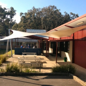 Custom school shade structure for outdoor smoking area by Shade to Order Sydney, Newcastle Belmont NSW