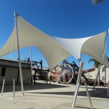 Waterproof shade sail at college by Shade to Order Newcastle, Belmont, Sydney, Central Coast