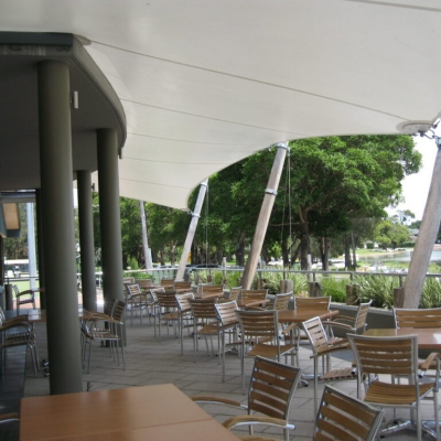 Polyedge shade sail over balcony by Shade to Order Newcastle, Lake Macquarie, Sydney, NSW