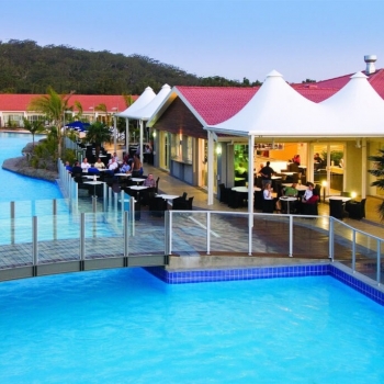 Resort shade sails by Shade to Order Newcastle, Port Stephens, NSW