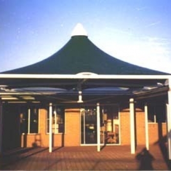 Conical shade sails by Shade to Order - Newcastle, Sydney, NSW