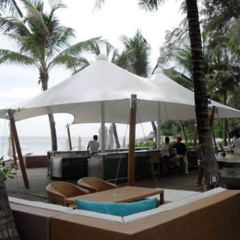 Resort shade sail, concial shade | canopy shade by Shade to Order