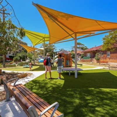 Premium shade structures over playground equipment by Shade to Order, Sydney, Newcastle, NSW