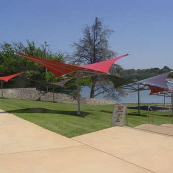 Commercial Hypar coloured shades sail by Shade to Order in Canberra ACT Australia