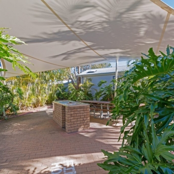 BBQ area shade sails designed by Shade to Order, Newcastle, Sydney, Nelson Bay, NSW
