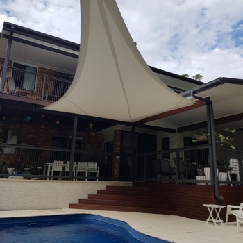 Residential waterproof fabric shade sails by Shade to Order Newcastle Central Coast NSW Australia