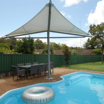 Pool shade sail custom built by Shade to Order Newcastle Sydney NSW