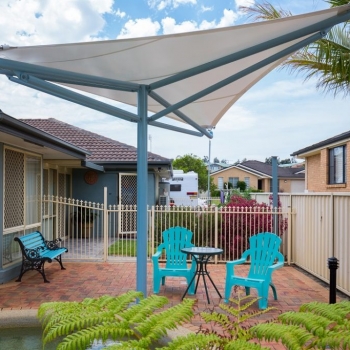 Umbrella shade sail for pool area by Shade to Order, Newcastle, Redhead, Sydney, NSW