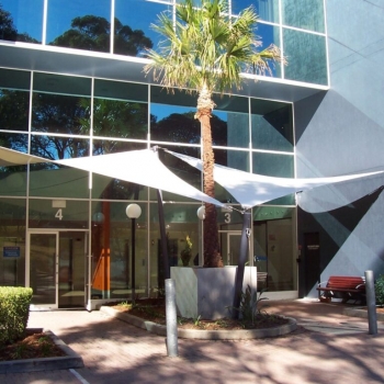 Commercial shade sail for building by Shade to Order, Newcastle, Sydney, NSW