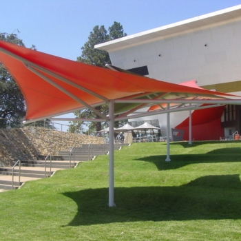 Commercial grade coloured shade structures built by Shade to Order, Canberra, ACT, Newcastle