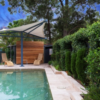 Luxury shade sails in pool area by Shade to Order, Newcastle, Sydney, Central Coast, NSW