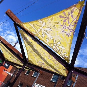 Fabric coloured designed sails by Shade to Order, Newcastle, Sydney, Central Coast, NSW