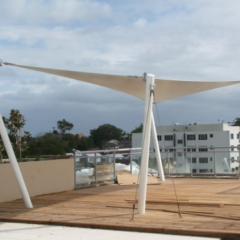 Hotel shade sails on deck by Shade to Order, Newcastle, Nelson Bay, NSW