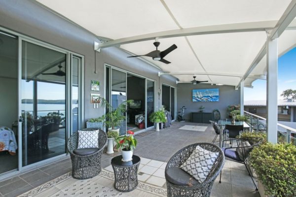 Balcony shade sail for residential property by Shade to Order, Newcastle, Sydney, NSW