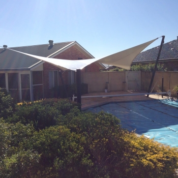 Custom built pool shade sail for house by Shade to Order, Newcastle, Sydney, NSW