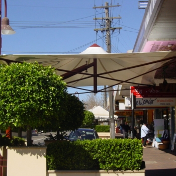 Custom made umbrellas for cafe by Shade to Order, Newcastle, Sydney, NSW
