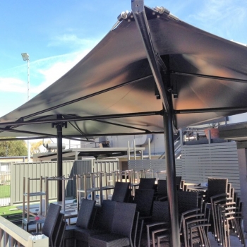 Hotel umbrellas for outdoor dining by Shade to Order, Sydney, Newcastle, NSW