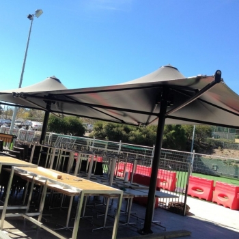 Umbrella sails for outdoor eating area by Shade To Order, Newcastle, Muswellbrook, Maitland