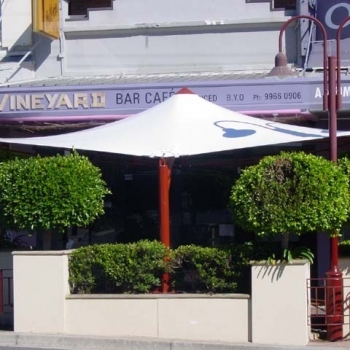 Cafe umbrellas by Shade to Order, Newcastle, Sydney, NSW