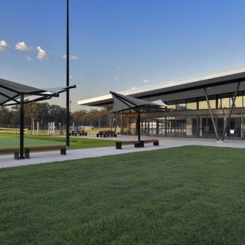 Waterproof commercial shade structures for sporting field by Shade To Order, Newcastle, NSW