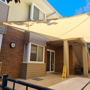 Sun shade over outdoor area designed by Shade To Order Newcastle, Sydney, NSW
