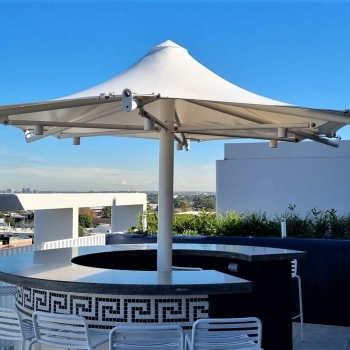 Quality commercial umbrella built by Shade To Order Newcastle NSW