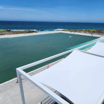 Commercial shade structures in ocean baths Newcastle NSW
